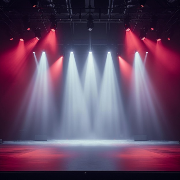 Spotlight-ontwerp verlicht een entertainmentclubconcertpodium voor sociale media