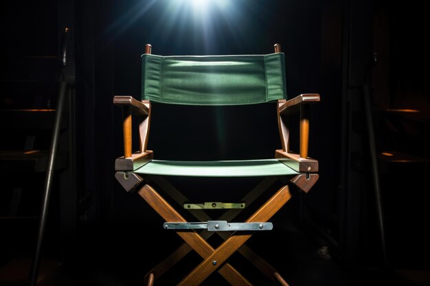 Photo spotlight shining on directors chair