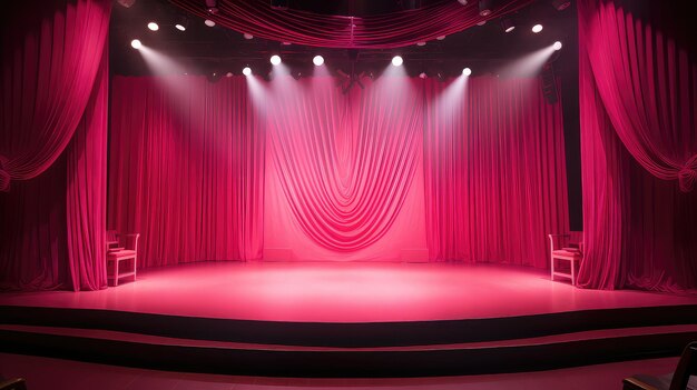 Spotlight stage pink background