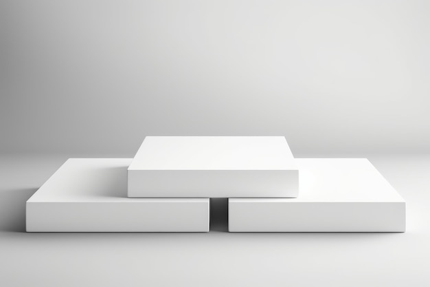 Spotlighting Elegance Versatile White Podium Platforms for Product Showcase