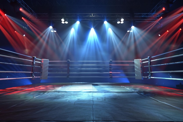 Photo spotlit boxing ring