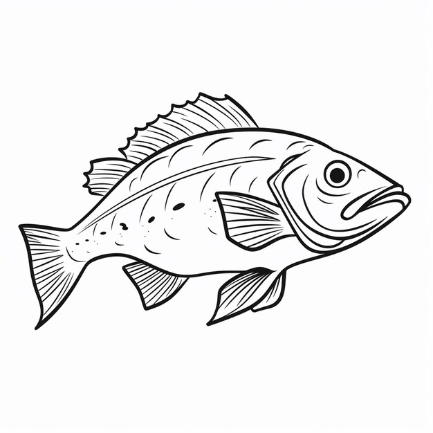 Photo spotted bass cute designs cute cute coloring book kawaii line art