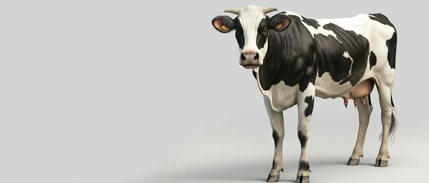 Spotted cow isolated on gray background