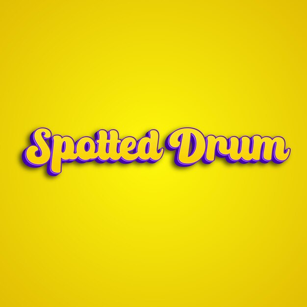 Spotteddrum typography 3d design yellow pink white background photo jpg