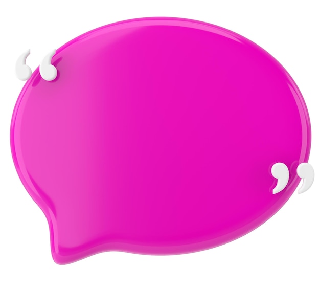 Spraakbubbel met dubbele aanhalingstekens 3D-illustratie