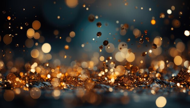 Sprankelende luxe gouden glitter Bokeh schittert en deeltjes