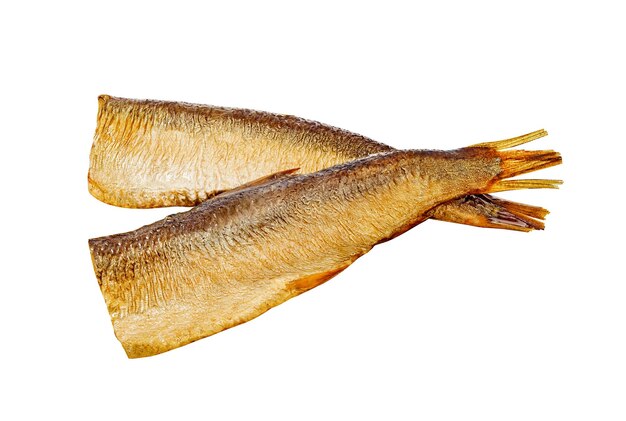 クリッピング パスと白い背景で隔離の油 2 つの首を切られた魚のスプラット
