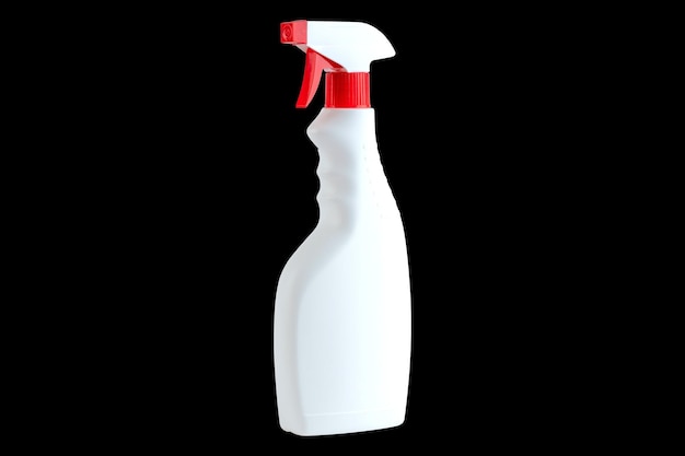 Photo spray bottle isolated on black background