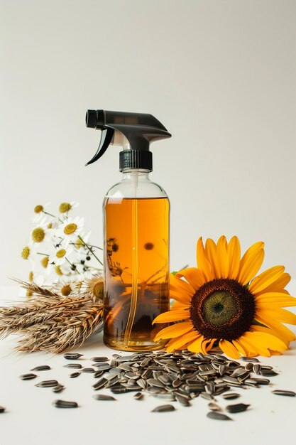 Photo spray bottle with cooking oil sunflower