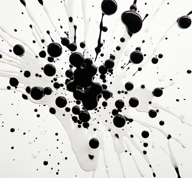 Фото Текстура распылительной краски, нарисованная черно-белой акварелью