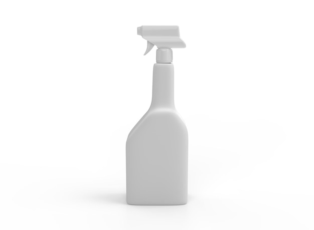 Spray Pistol Cleaner Plastic Bottle on White Background. Isolated Product. 3d Rendering