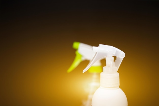 Sprayers for antiseptic on a black background