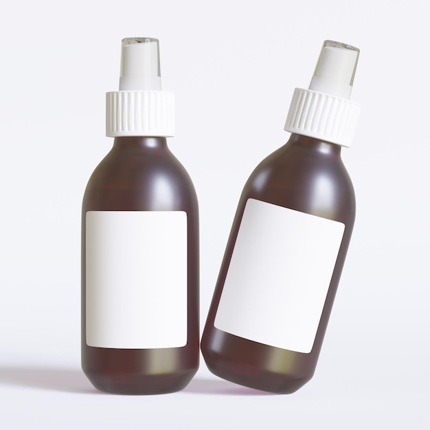 Sprayfles cosmetica op witte achtergrond