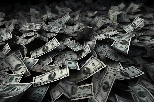 spread of one hundred dollar bills background