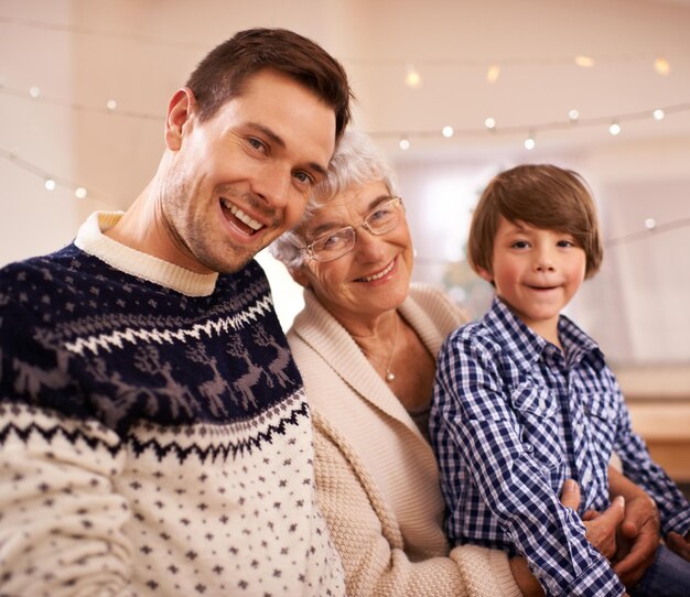 Spreading Christmas Cheer A happy family at Christmas