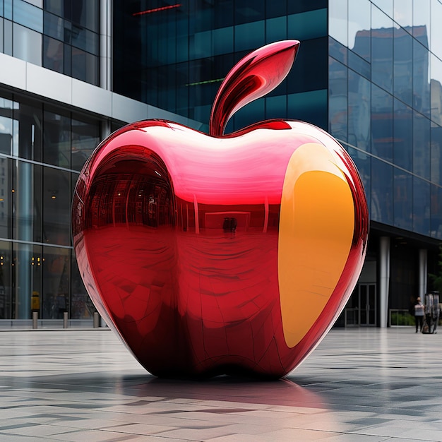 Sprekende Apple met fotografie met geaccentueerd kleurcontrast
