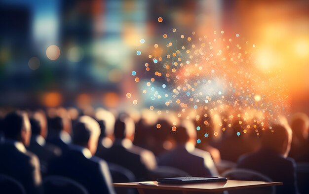 Spreker op een zakelijke conferentie en presentatie