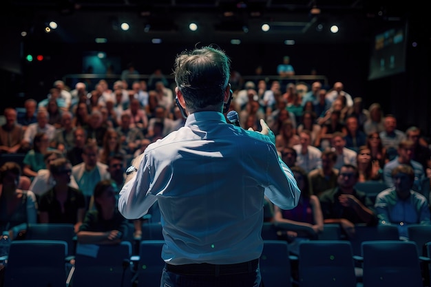 Spreker tijdens een toespraak op een bedrijfsconferentie Publikum in de vergaderzaal Business and Entrepre