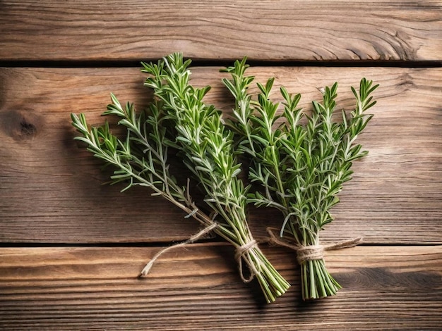 Sprigs of Thyme in a Rustic Kitchen
