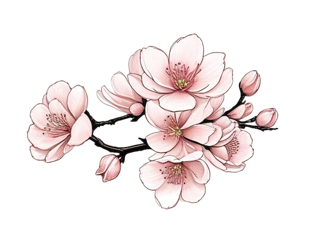 Spring Awakening Cherry Flower Blossom Botanical Art