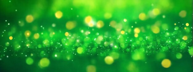 Spring background abstract banner green blurred bokeh lights