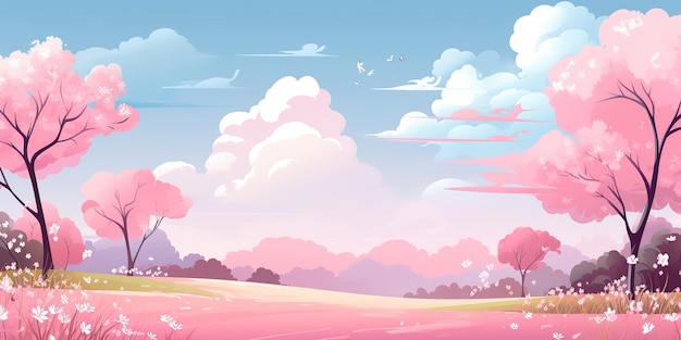 spring background anime style