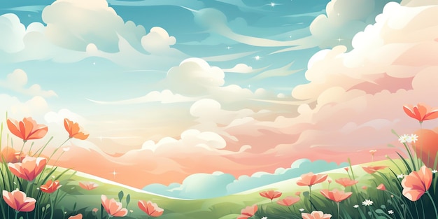 spring background anime style