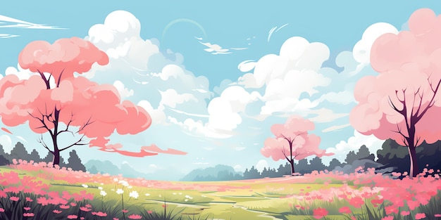 spring background anime style