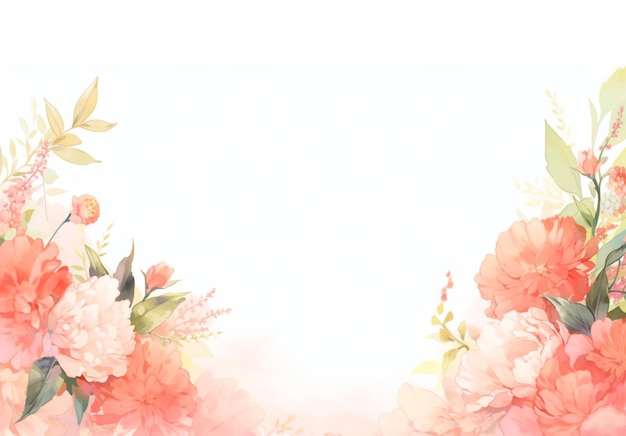 Spring background vector style flower field nature frame