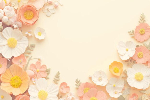 Photo spring background with flowers and leaves