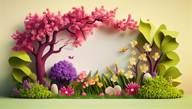 Spring background with a spring landscape