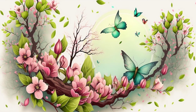 Spring banner and abstract background. Floral background for creative design, prints, booklet.