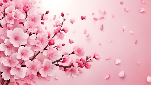 spring banner template cherry blossom vector illustration design