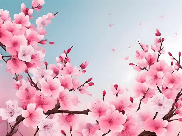 spring banner template cherry blossom vector illustration design