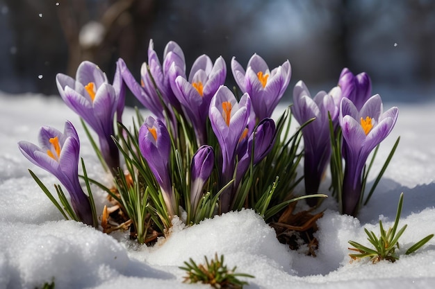Spring Blooms Amidst Snow