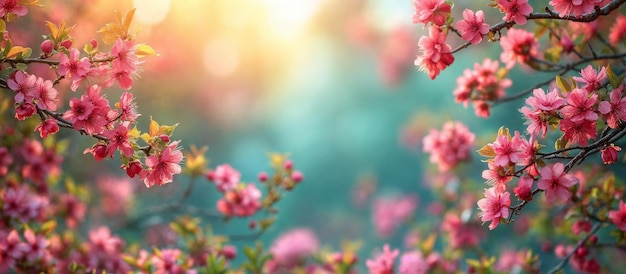 Spring blossom background Blank background for advertising or text AI Generative