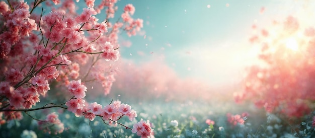 Spring blossom background Blank background for advertising or text AI Generative