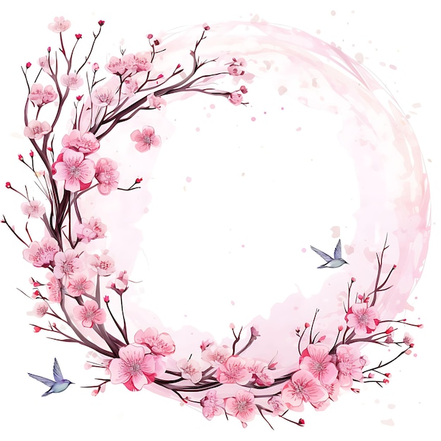 Spring Blossoms Earth Hour Frame Shaped Like a Blooming Tree Clipart Captivating Artwork Design