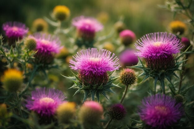 Photo spring blossoms yellow amp purple flowers