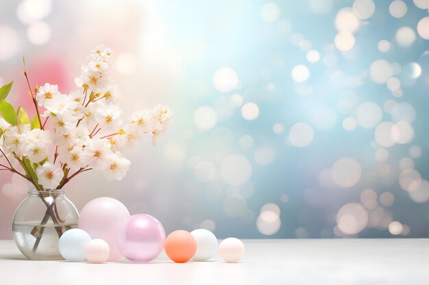 Spring bokeh blurred background and copy space