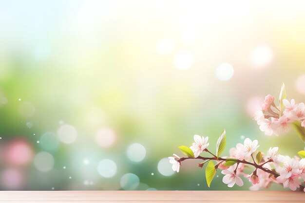 spring bokeh blurred background and copy space