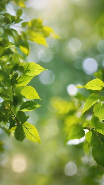 Spring bokeh nature abstract background green leaves blurred beautiful in the spring or summer