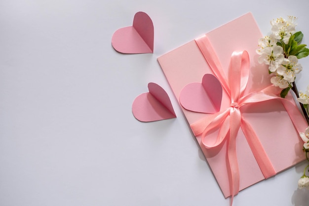 Spring bouquet of flowers on a pink background