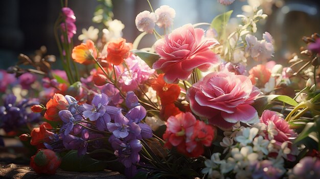 Spring bouquet for valentines day beautiful wallpaper Ai generated art