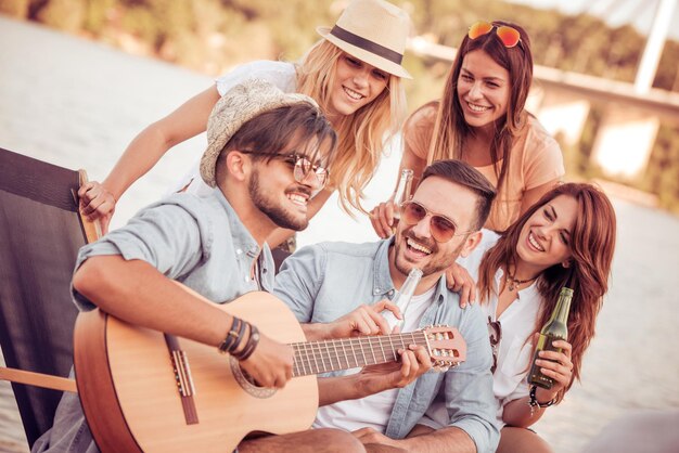 Spring break party on the beach