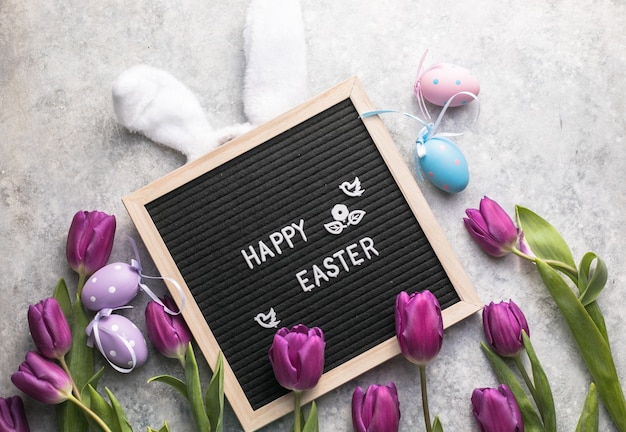 Spring concept and Happy Easter greeting card