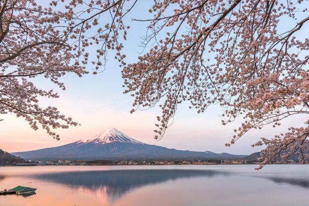 春の夜明け 富士山