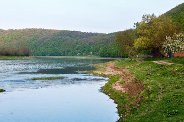 Spring Dnister river canyon