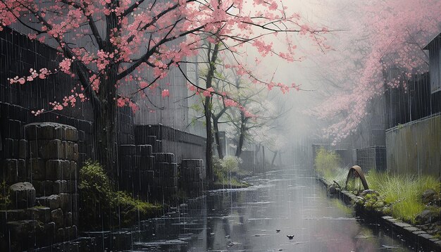 Photo spring drizzle