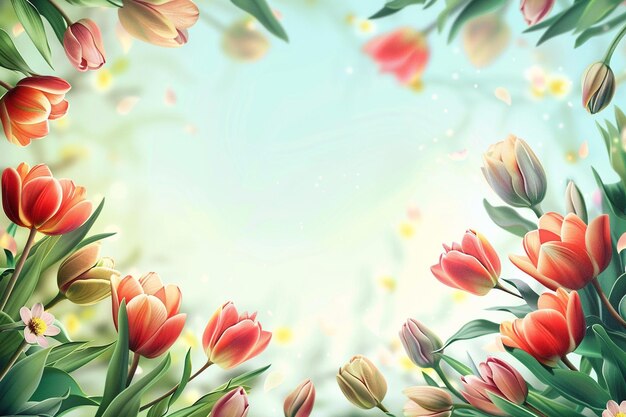 Spring Floral Background created with Generative AI